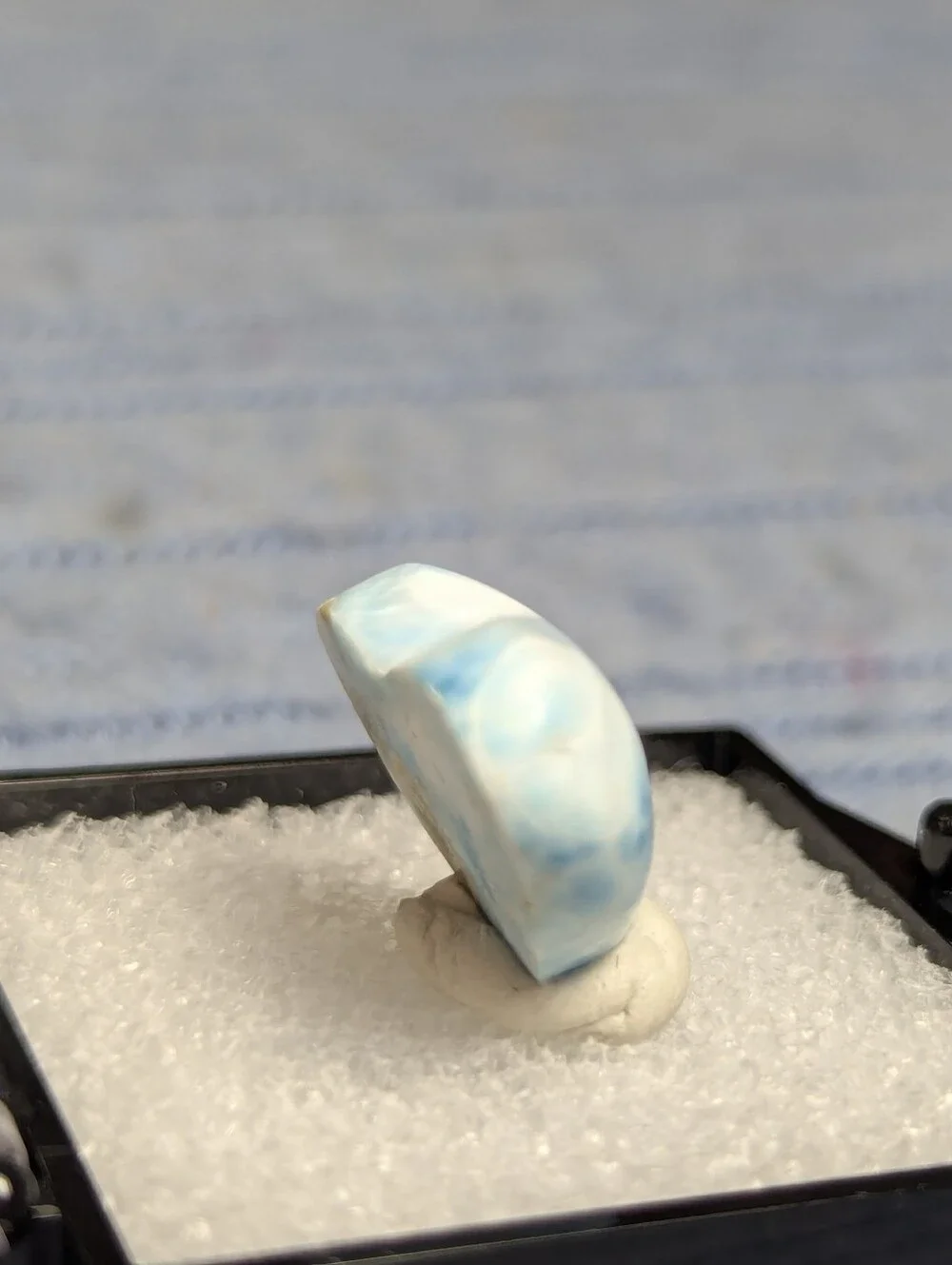Larimar Polished Heart Cabachon Piece